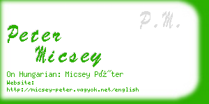 peter micsey business card